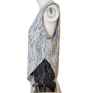 Worthington Petite size PM womens top faux wrap round neck sleeveless